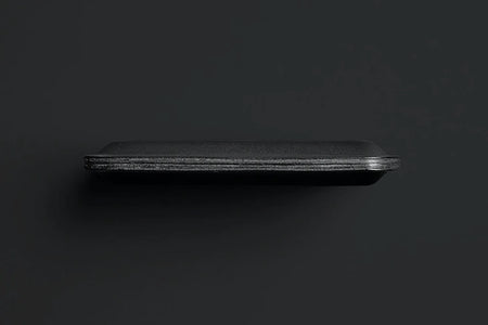 Bellroy apex slim sleeve wallet in black slim side profile view