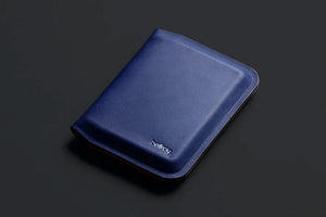 Bellroy apex slim sleeve wallet in Indigo closed view