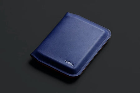 Bellroy apex slim sleeve wallet in Indigo closed view