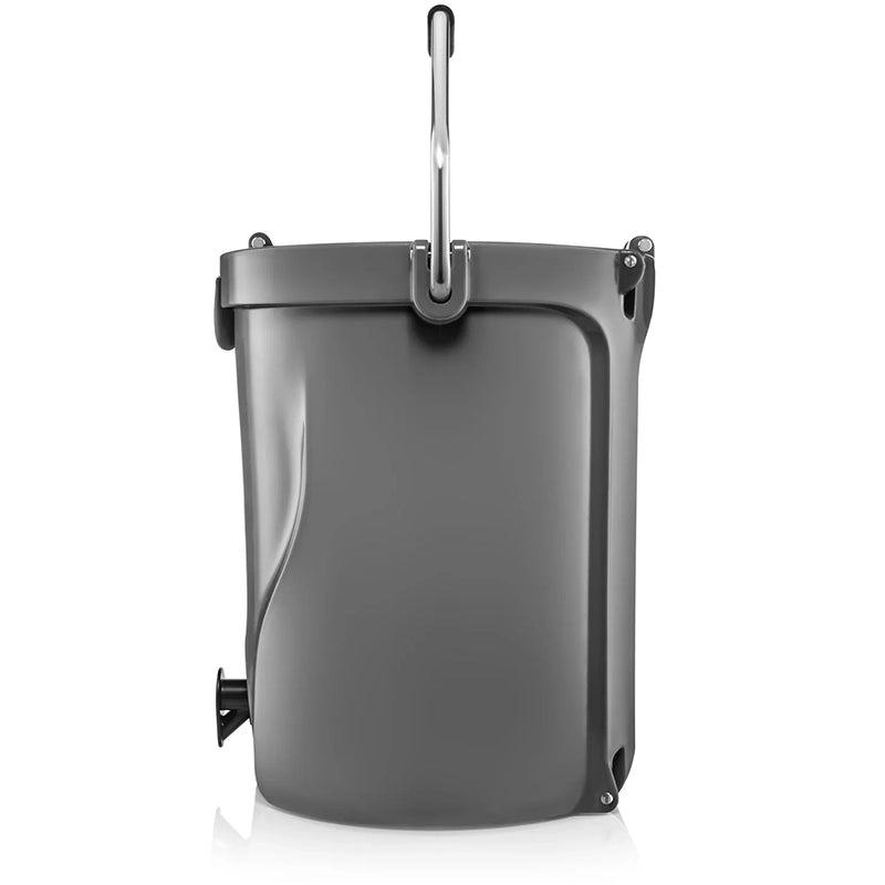 Brümate Backtap Backpack cooler and beverage dispenser in Charcoal side view with handle in upright position