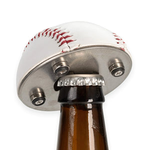 Baseball Bottle opener on top of a bottle