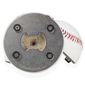 Baseball Bottle opener, featuring the bottom of the opener