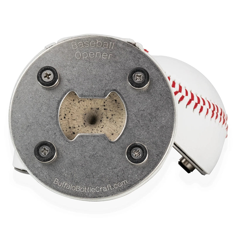 Baseball Bottle opener, featuring the bottom of the opener