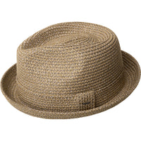 Bailey Billy Trilby Hat Natural – side angle product view showing snap brim, self-braid band, and woven construction on men's trilby hat