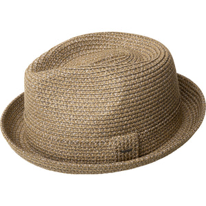 Bailey Billy Trilby Hat Natural – side angle product view showing snap brim, self-braid band, and woven construction on men's trilby hat