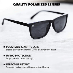 Knockaround Fast Lanes polarized black smoke lenses — UV400 protection impact resistant anti-glare men's sunglasses
