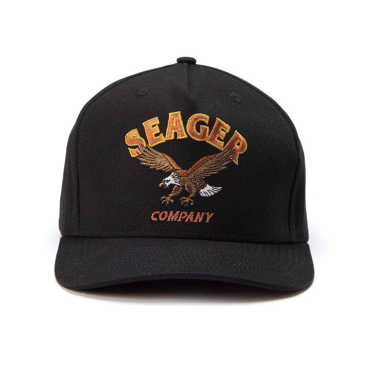 Black Seager Bradley Snapback Hat with Eagle Embroidery - The Simple Man