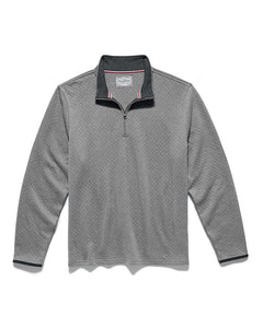 Bradner 1/4 zip quilted pullover in Grey, Flat lay View