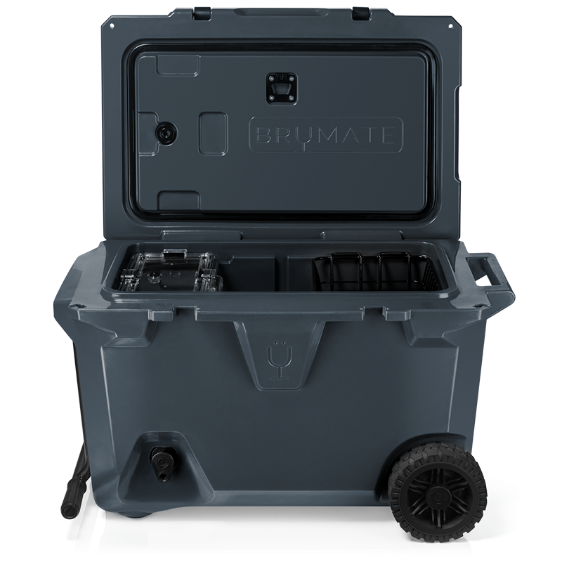 Brümate's brutank all terrain cooler in Nightfall blue lid open