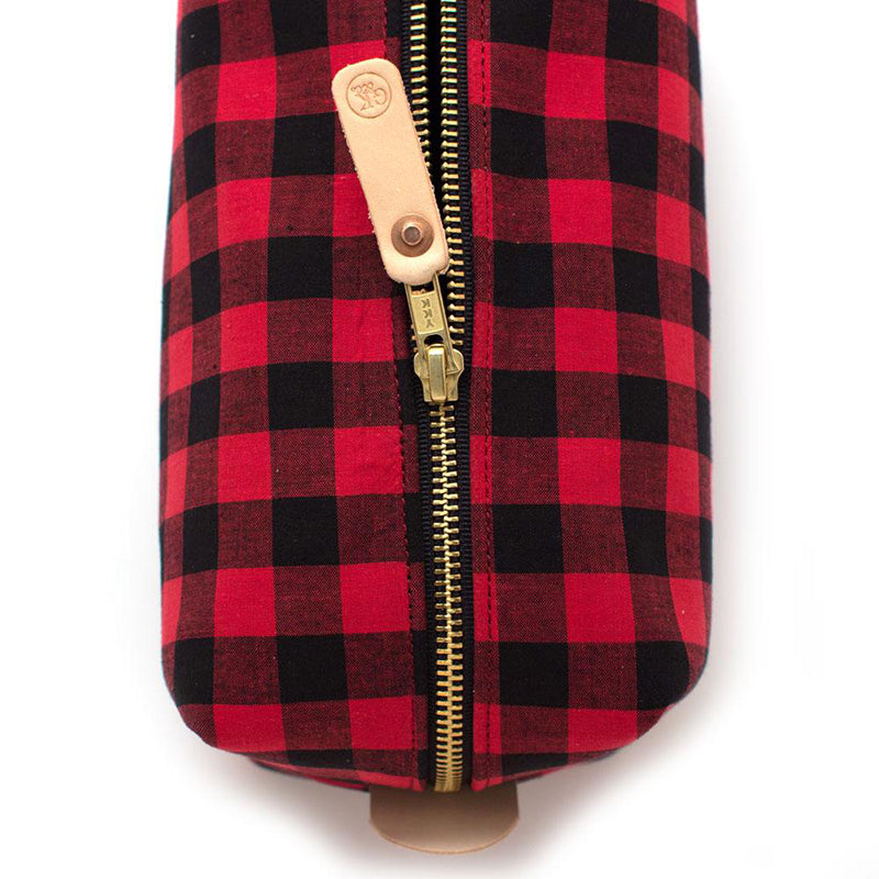 General Knot Buffalo Plaid Check Dopp kit, top, close up detail View