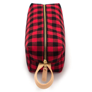 General Knot Buffalo Plaid Check Dopp kit, front/top View
