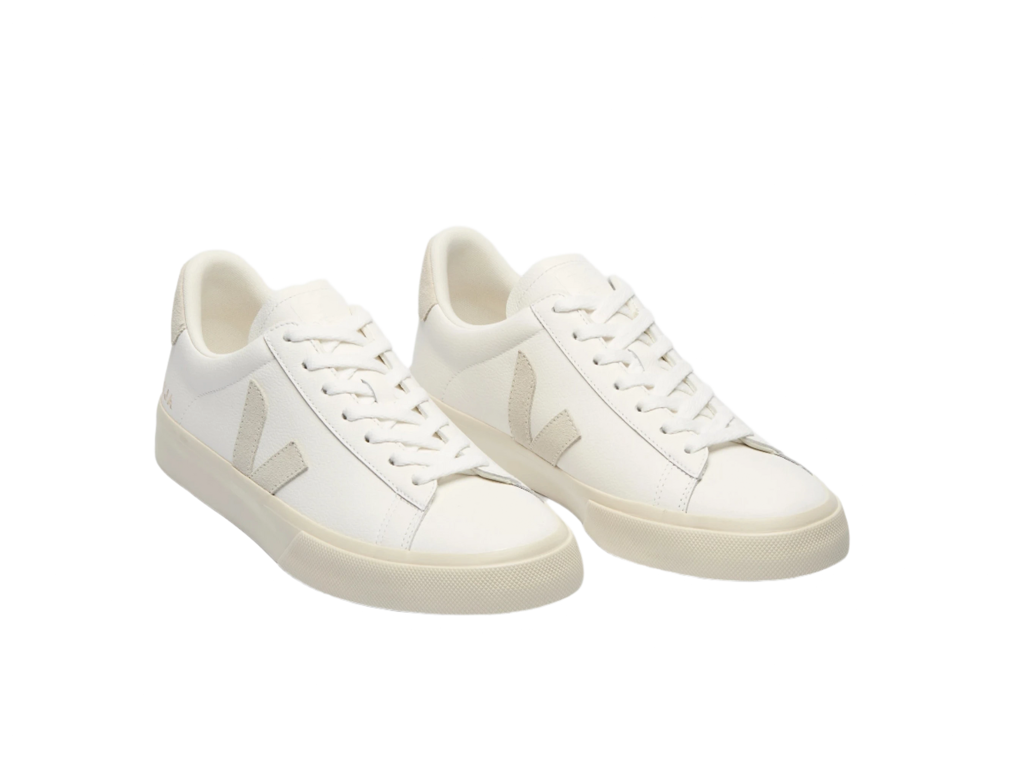 Veja Campo Sneakers - Front Angled View Showing ChromeFree Leather and Suede Details