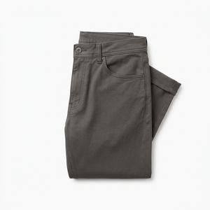 Comfort Terry Straight Pant in Steel, folded flat lay product photo at The Simple Man