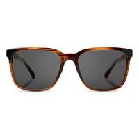 Crag Sunglasses with tortoise frame and grey polarized lenses, front view