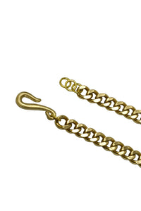 Brass curb chain bracelet with fish hook clasp – The Simple Man men’s jewelry detail close-up