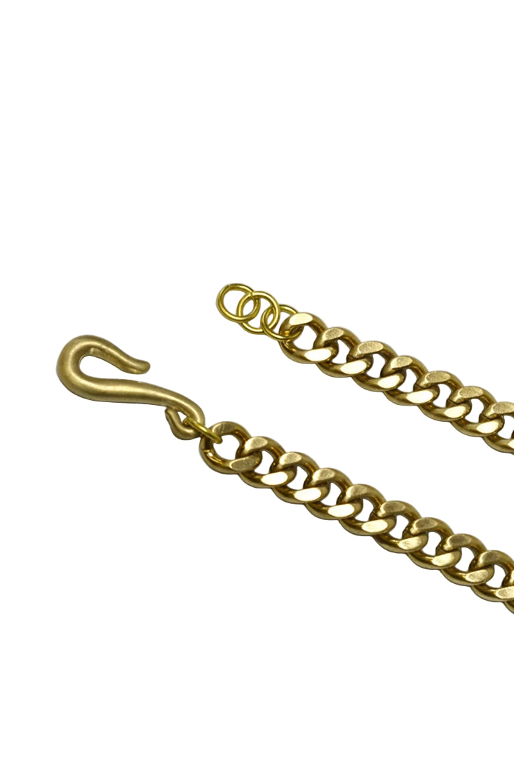 Brass curb chain bracelet with fish hook clasp – The Simple Man men’s jewelry detail close-up
