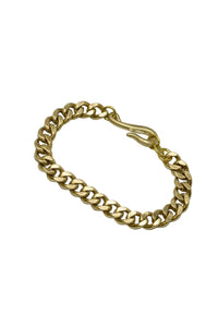 Men’s brass curb chain bracelet with fish hook clasp by The Simple Man – durable minimalist men’s accessory