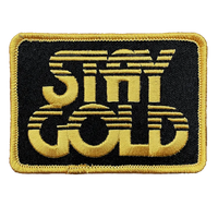Draplin Design Co. DDC-254 Stay Gold embroidered souvenir patch — metallic gold lettering burly black backing 3.5 inch patch The Outsiders