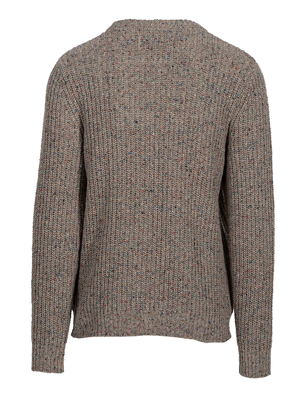Donegal Crewneck wool blend sweater in natural, Rear view