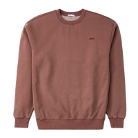 Katin Emb Crew Fleece in French Roast Vintage Wash, flat lay product shot