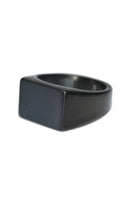 Men’s flat top black stainless steel ring on white background – modern minimalist men’s jewelry from The Simple Man