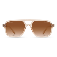 Glacier Sunglasses Grateful Dead Bears Edition with desert frame and brown fade polarized lenses, front view
