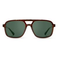 Glacier Sunglasses with clay frame and G15 grey polarized lenses, front view