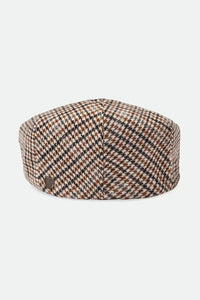 Back view of Brixton Hooligan Snap Cap in houndstooth pattern with metal logo pin