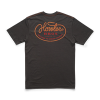 Back view of Howler Brothers Lasso T-Shirt in charcoal with orange “Welcome to Howler County” rope graphic – men's casual cotton blend tee sold at The Simple Man