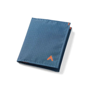 Allett Hybrid Card wallet in Indigo Blue, Closed front view