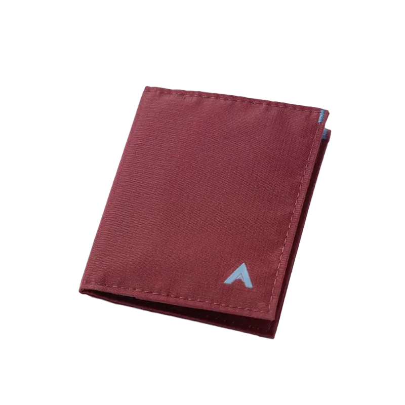 Allett Hybrid Card wallet in Mulberry, closed front view