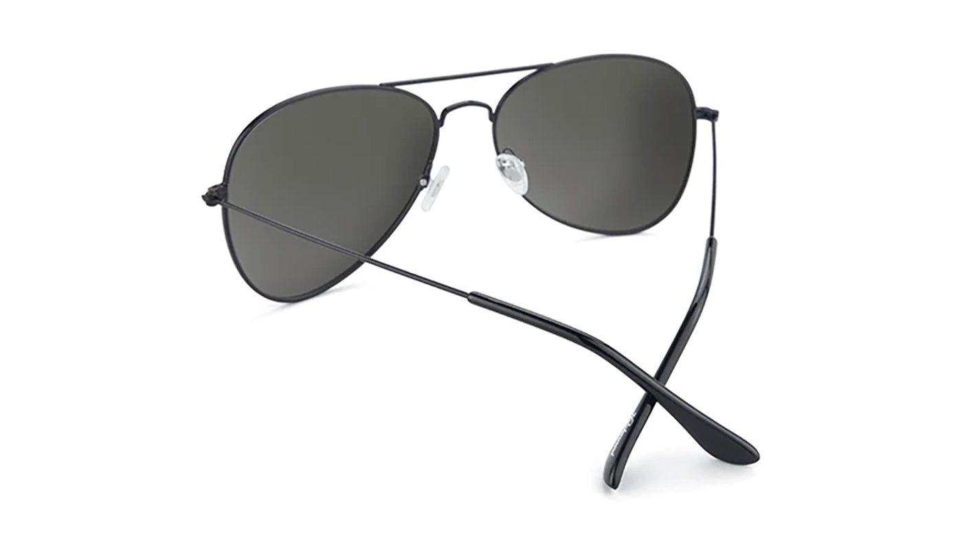 Knockaround Mile Highs in Black color with smoke lenses rear view