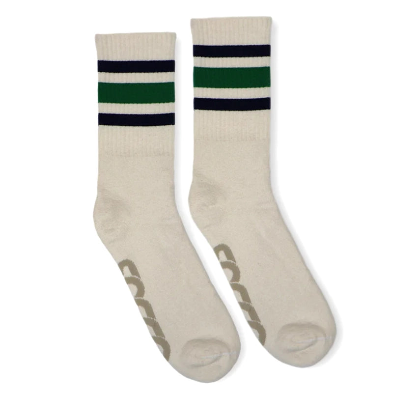 Socco Naturals Socks with Kelly Green and Navy Stripes