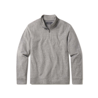 Graphite brushed textured knit quarterzip for men, flat lay with stand collar and hidden zipper - The Simple Man
