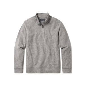 Graphite brushed textured knit quarterzip for men, flat lay with stand collar and hidden zipper - The Simple Man