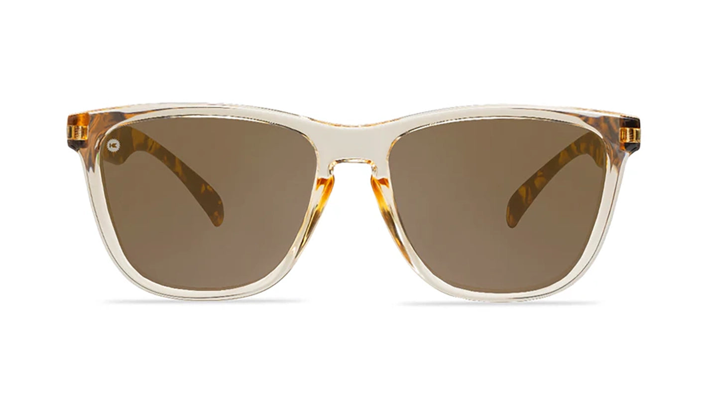 Knockaround Premiums Sunglasses in On the Rocks Colorway (clear front with amber sides) front  view