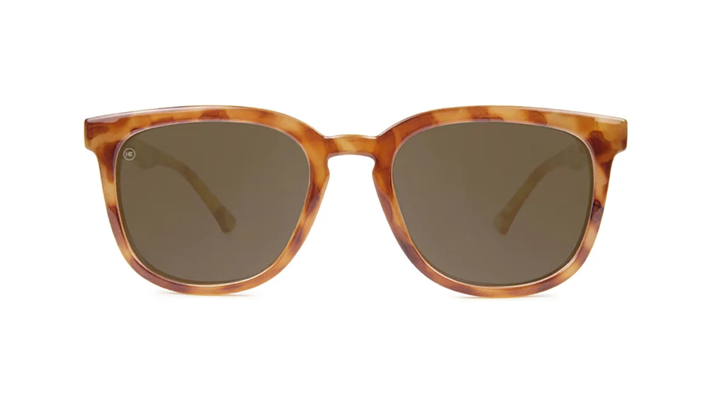knockaround Paso Robles Sunglasses in glossy Tortoise with amber lenses, front  view