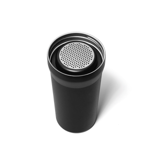 Brümate pour over travel coffee mug system in Matte Black open with filter cup showing