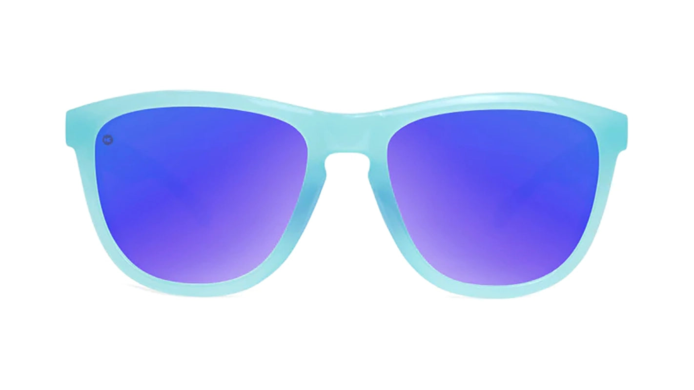 Knockaround Premiums Sport Sunglasses in Icy Blue color with moonshine lenses front view
