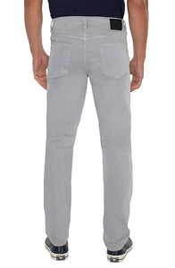 Model wearing Liverpool Regent Relaxed straight fit Denim in the silver mist ( Light Grey) colorway, rear view