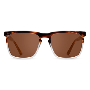 Ridge Sunglasses with whiskey soda frame and brown polarized lenses, front view