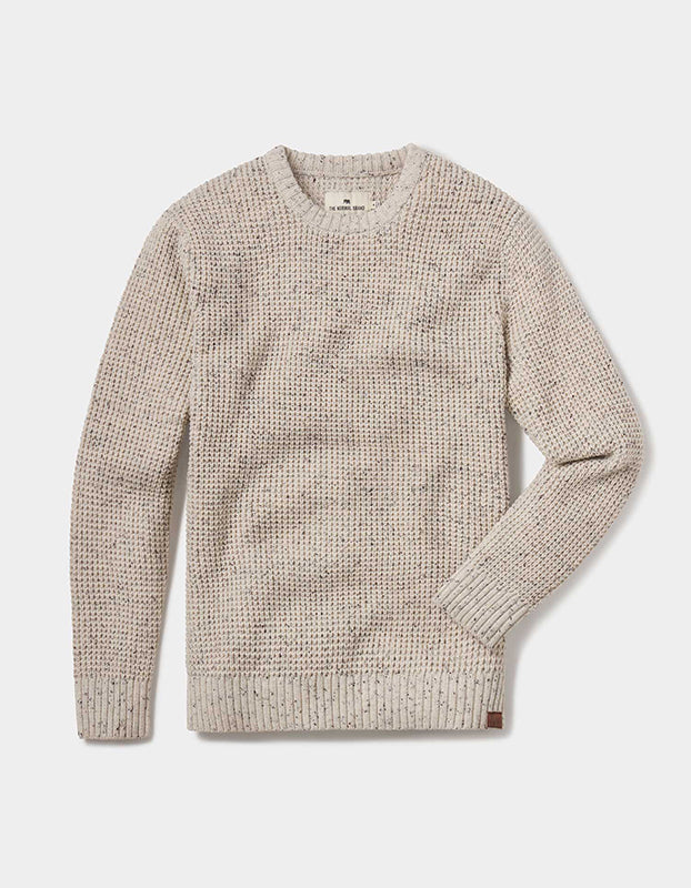 The Normal Brand Seawool New crewneck sweater in cream, Flat Lay view