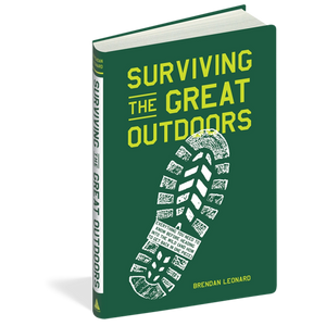 Surviving the Great Outdoors Brendan Leonard open book showing illustrated interior pages