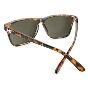 Fast Lanes sunglasses in glossy tortoise shell with amber lenses, back view, The Simple Man