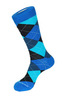 Traditional argyle socks in Blue tones