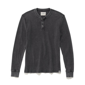 Flat lay of the charcoal vintage soft waffle long sleeve henley