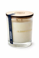 Candle with wooden lid and label on a white background - Visionary lid on