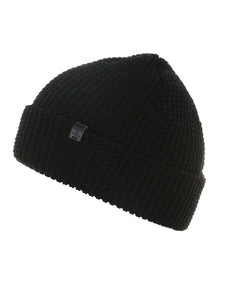 Bickely & Mitchell Waffle knit Beanie in black, angle view