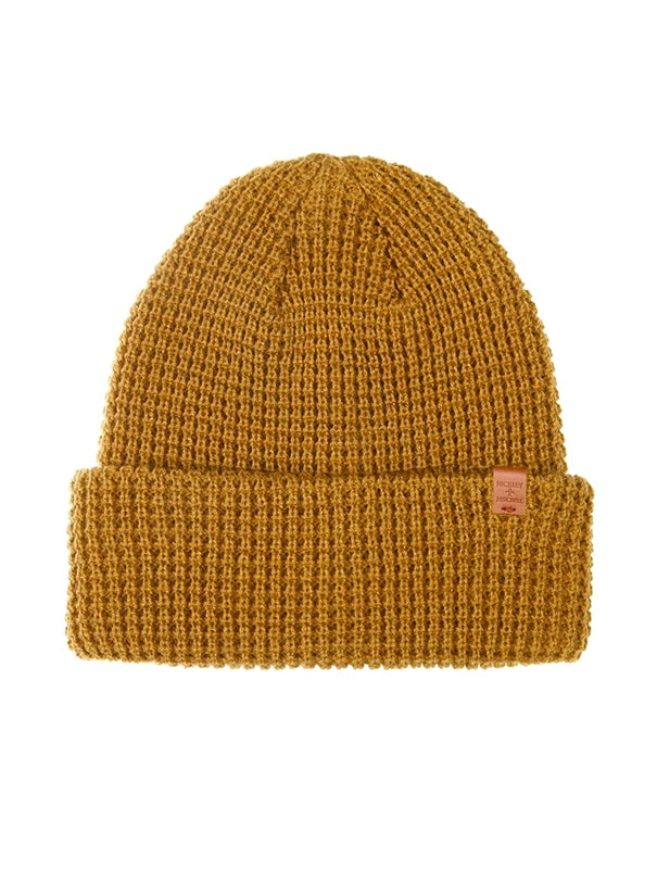 Bickely & Mitchell Waffle knit Beanie in camel, front   view