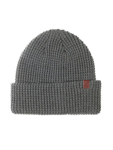 Bickely & Mitchell Waffle knit Beanie in Grey front view